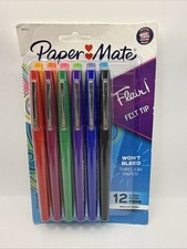 Paper Mate Flair Felt Tip Medium Point 0.7mm Assorted Colors, 12 Count