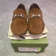 Gucci Byron Driver Men s Brown Suede Horsebit...
