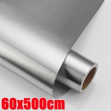Stainless Steel Brushed Wallpaper Self Adhesive Furniture Wrap Paper Kitchen UK