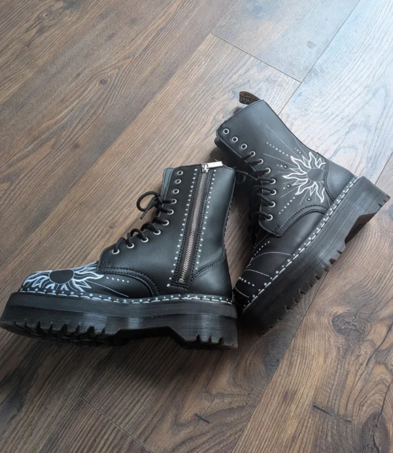 Dr. Martens Jadon Hi Solar Flare Reclaimed Leather Goth Alt Punk Whimsigoth image 6