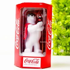 Coca-Cola Winter 4" Classic Christmas Figure Red Scarf Polar Bear Collectible 