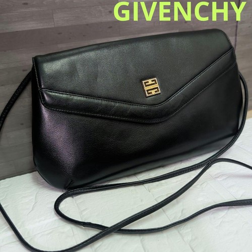 Givenchy Shoulder Bag Black Leather Flap From Japan