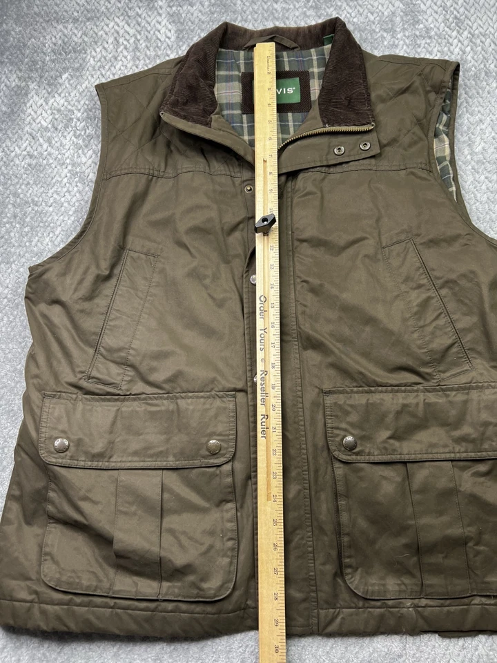 Chaleco de Lona de Cera Orvis Para Hombres Botones Marrón Chaleco Línea Pana Exterior Talla XL Foto 4 de 4