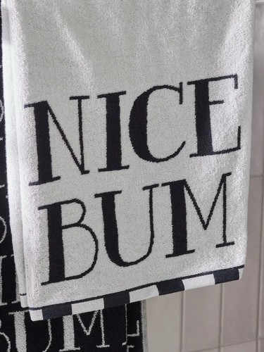 NEXT Hand Towel Nice Bum 100% Cotton Black & White - BNWT - Picture 3 of 3