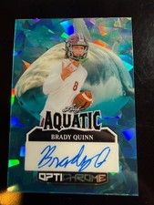 Brady Quinn 2025 Leaf Optichrome Auto Rookie Aquatic Card RC SSP #1/1. rookie card picture