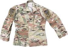 US Army Ocp Multicam Jacke 9 patches 4th Division Raider Pfc Borges Small Long