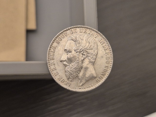 1887 Belgian Congo 1 Franc Silver