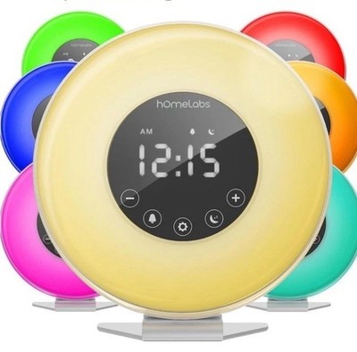 Home Labs Sunrise Alarm Clock 6 Color Switch Changing LED Face Touch Control