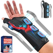 FEATOL Carpal Tunnel Wrist Brace Night Support, Thumb Spica Splint Left Hand ...