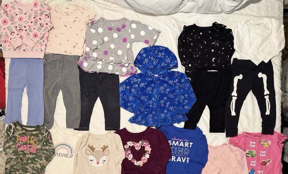 Carters Isaac Mizrahi Grayson Mini Bebé Niñas 18M Paquete De 28 Pantalones Camisas Conjunto Foto 3 de 4