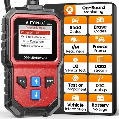 Autophix OM119 OBD2 Code Reader Auto Diagnostic Tool OBDII Scanner Check Engine
