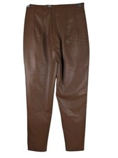 Faux Leather Brown Casual Trousers for Women for sale UK