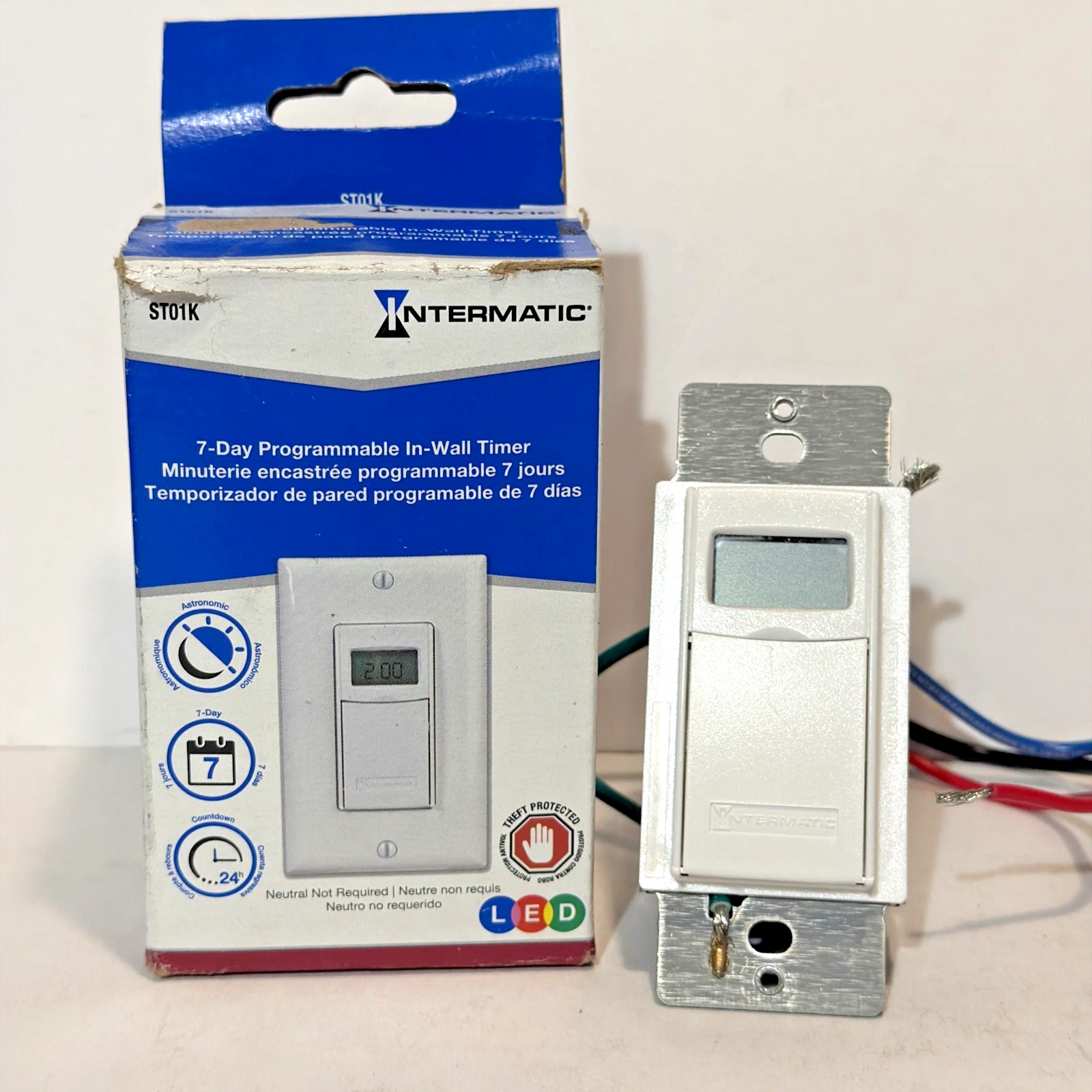 Intermatic ST01K Astronomic 7-Day Programmable Digital In-Wall Timer