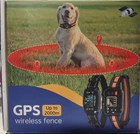 One GPS Wireless Dog Fence Collar 6500 ft Range 15-120 lb 120 Hr Battery 3 Modes