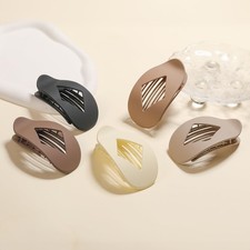 5 PCS Flat Hair Clips, No Crease Claw 1 Count Pack of 5 , Neutral Matte