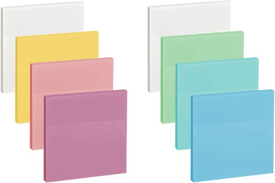 400 Sheets Colored Transparent Sticky Notes 3x3 Inch Pastel Translucent 8 Pads