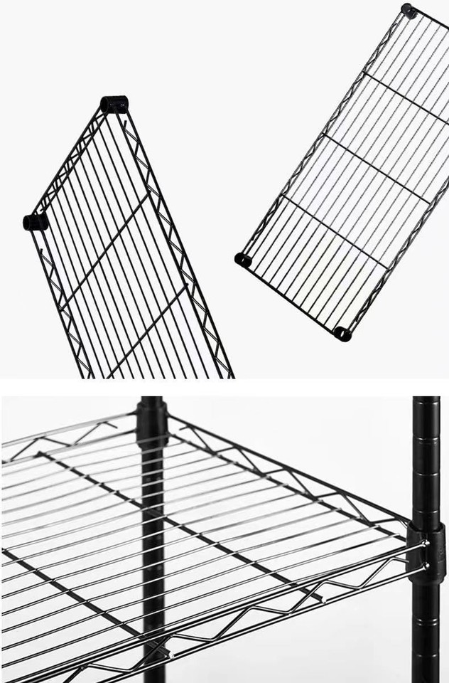 3/4/5 Tier Metal Wire Rack Free Standing Shelving Adjustable Heavy Duty ...