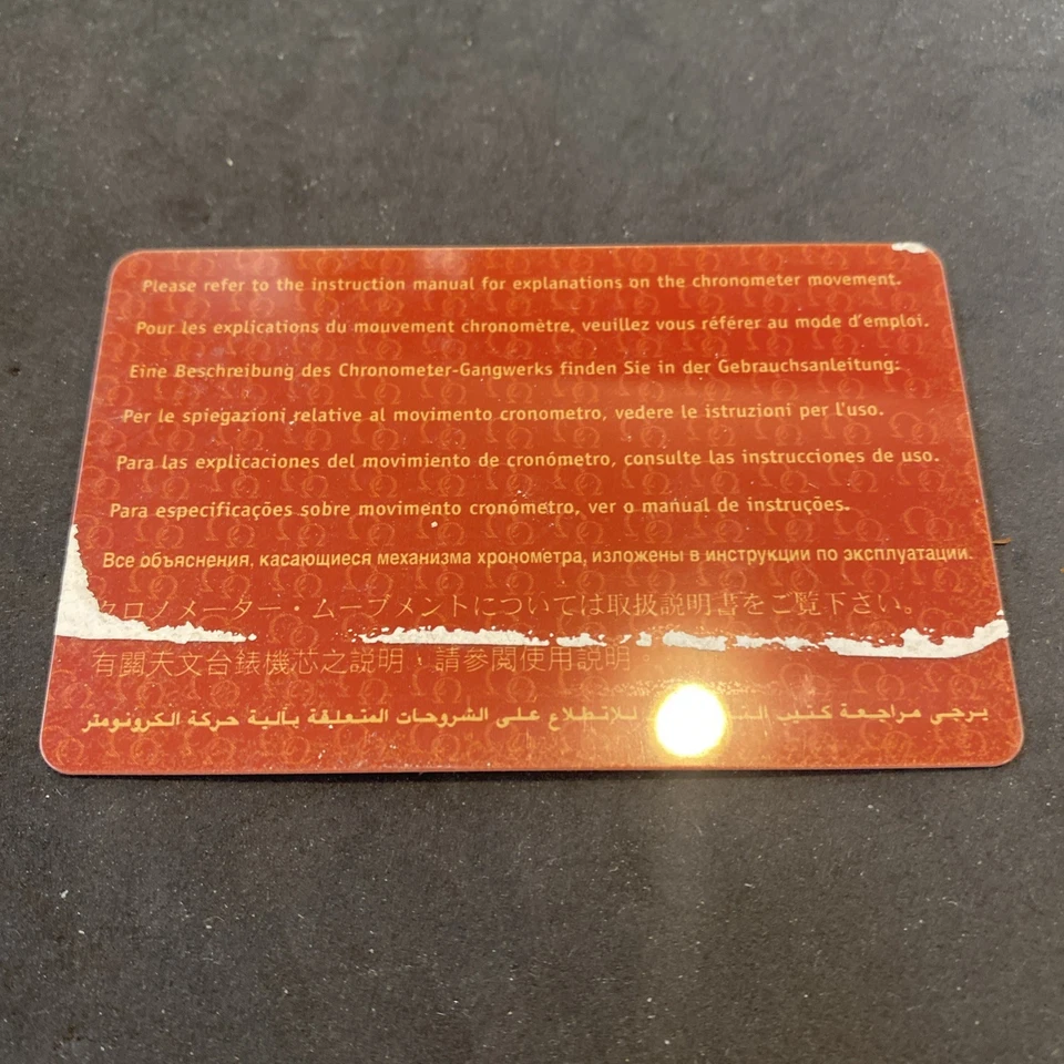 Tarjeta de Certificado Cronómetro Omega Seamaster Planet Ocean 22095000 De Colección Raro Foto 2 de 2