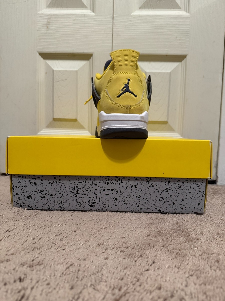 Air Jordan 4 Retro (GS) — Tour Yellow/Dark Blue Grey (Size 6.5) | eBay