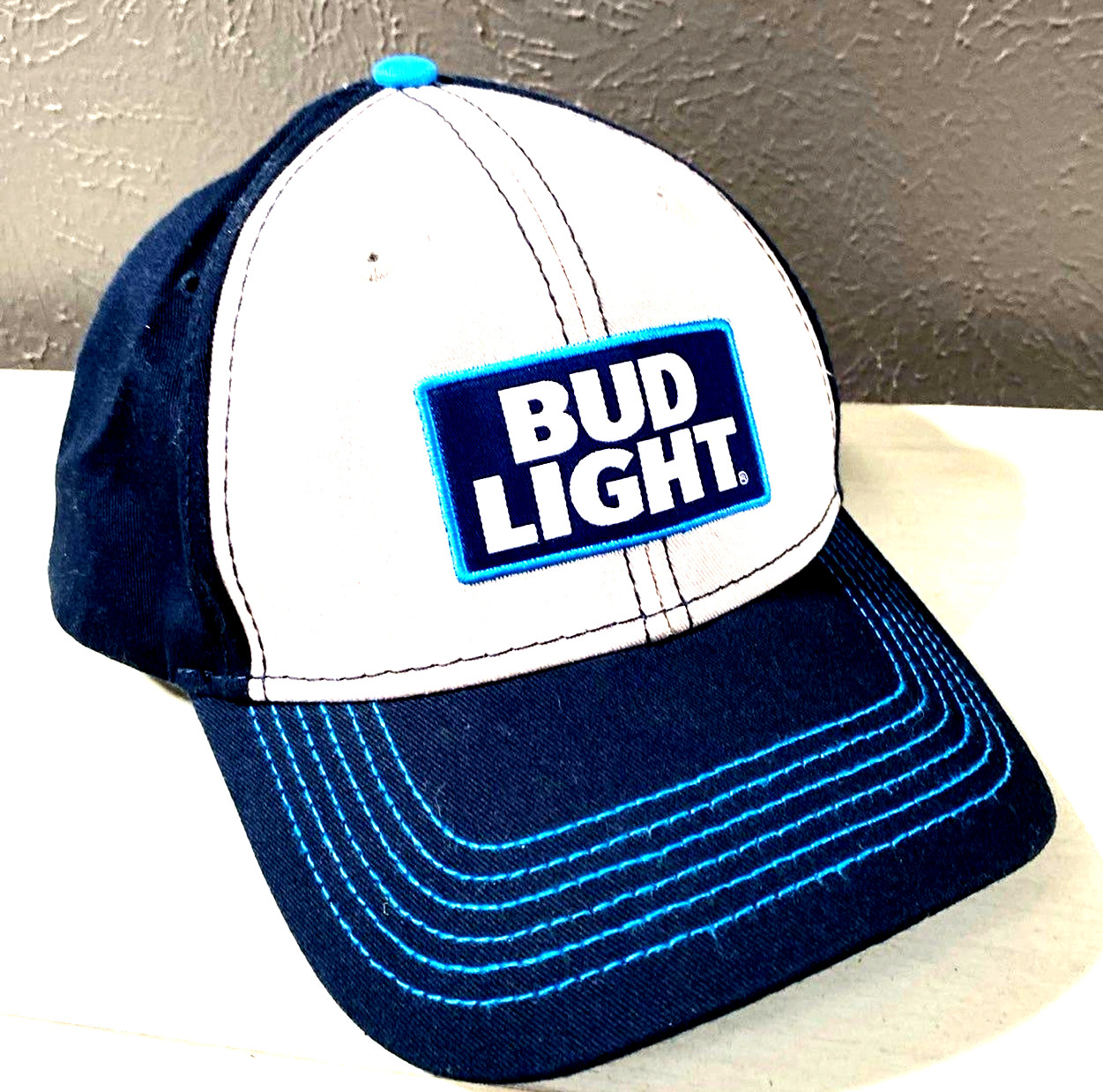 Bud Light Patch Cap Blue/White Snapback - image 1
