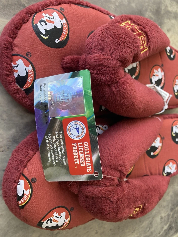 Zapatillas FSU Florida State Seminoles Unisex Difusas Chanclas Nuevas con Etiquetas-Talla 7-8 Logo FSU Foto 3 de 4