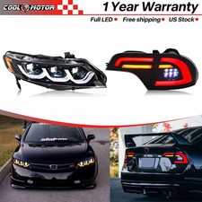 Led Drl Sequential Headlights For 2006-2011 Honda Civic Sedan Led Tail Lights