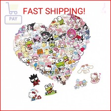 100PCS Sanrio Cartoon Stickers for Water Bottles Laptop Luggage, Hello Cat Kitty