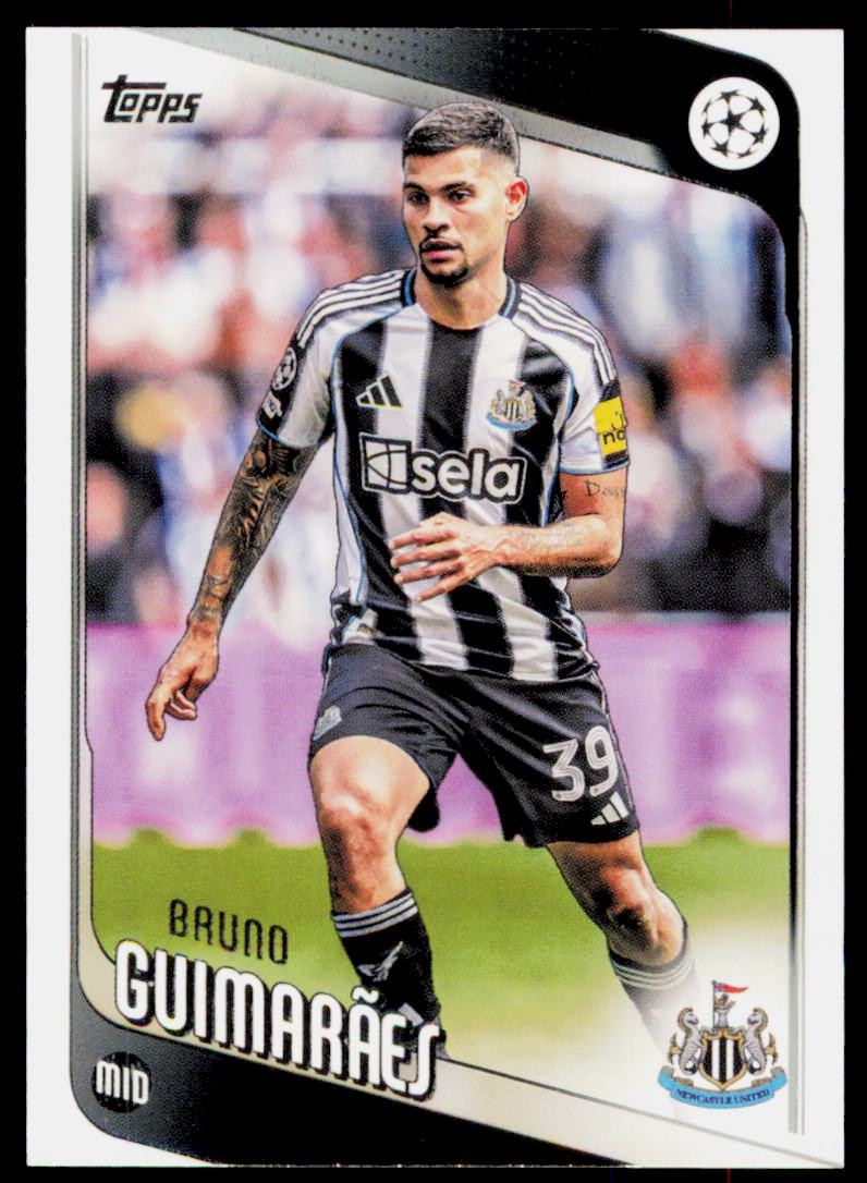 2025-26 Topps UEFA Club Competitions Bruno Guimarães 117 Newcastle