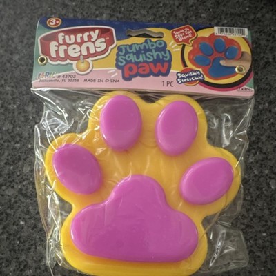 Furry Frens Jumbo Squishy Paw Tactile Squeeze Toy Yellow/Purple 43702