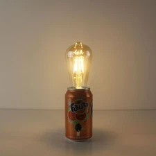 Upcycled Fanta Peach Soda Pop Can Eco-Friendly Battery Table Lamp