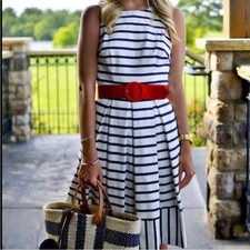 NWT Eliza J Striped Cotton Sundress in Blue & White Women’s SZ 6 Cocktail Summer