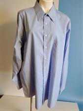Arrow Men's Wrinkle-Free Poplin Button-Up Shirt Blue 18.5-38/39. Tall