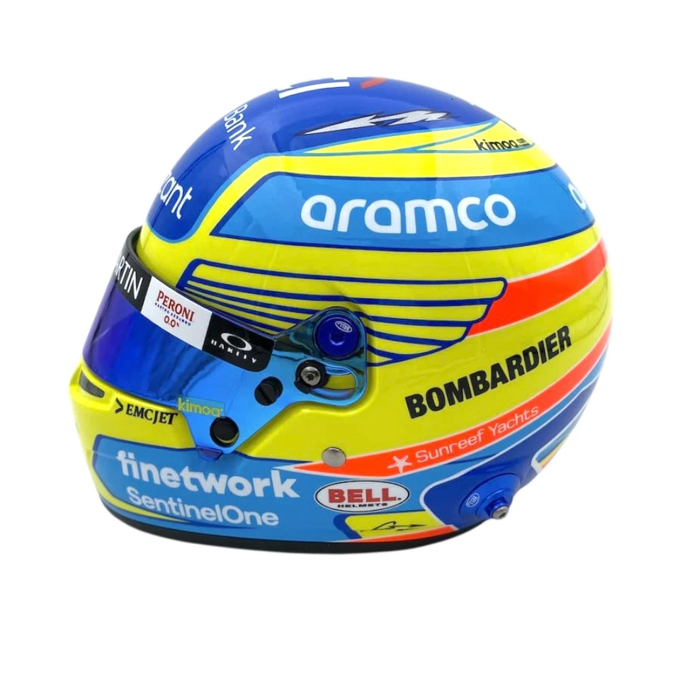 Mini Helmet Bell 1/2 Aston Martin Fernando Alonso 2023 - Immagine 3 di 4