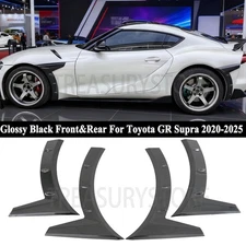 For Toyota GR Supra A90 A91 20-25 Gloss Black Front &Rear Fender Flare Extension