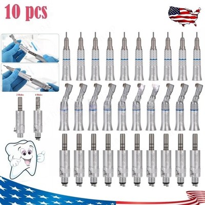 1-10 Dental Low Slow Speed Handpiece Contra Angle Air Motor 2H 4Holes NSK Style