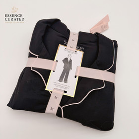 Victoria&rsquo;s Secret Modal Soft Long Pajama Set Black Size M Button Front New