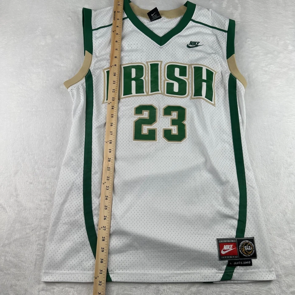 Nike Y2K Mens M LeBron James St Vincent Irish High School Basketball Jersey Away - Image 4 of 4
