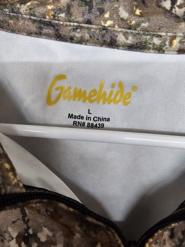 Gamehide Camo T-Shirt Mens L RealTree Xtra Wicking Performance Hunting Half Zip - Picture 2 of 3