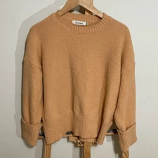 Anrabess Women’s Crewneck Long Sleeve Fuzzy Knit Chunky Sweater Warm Pullover To