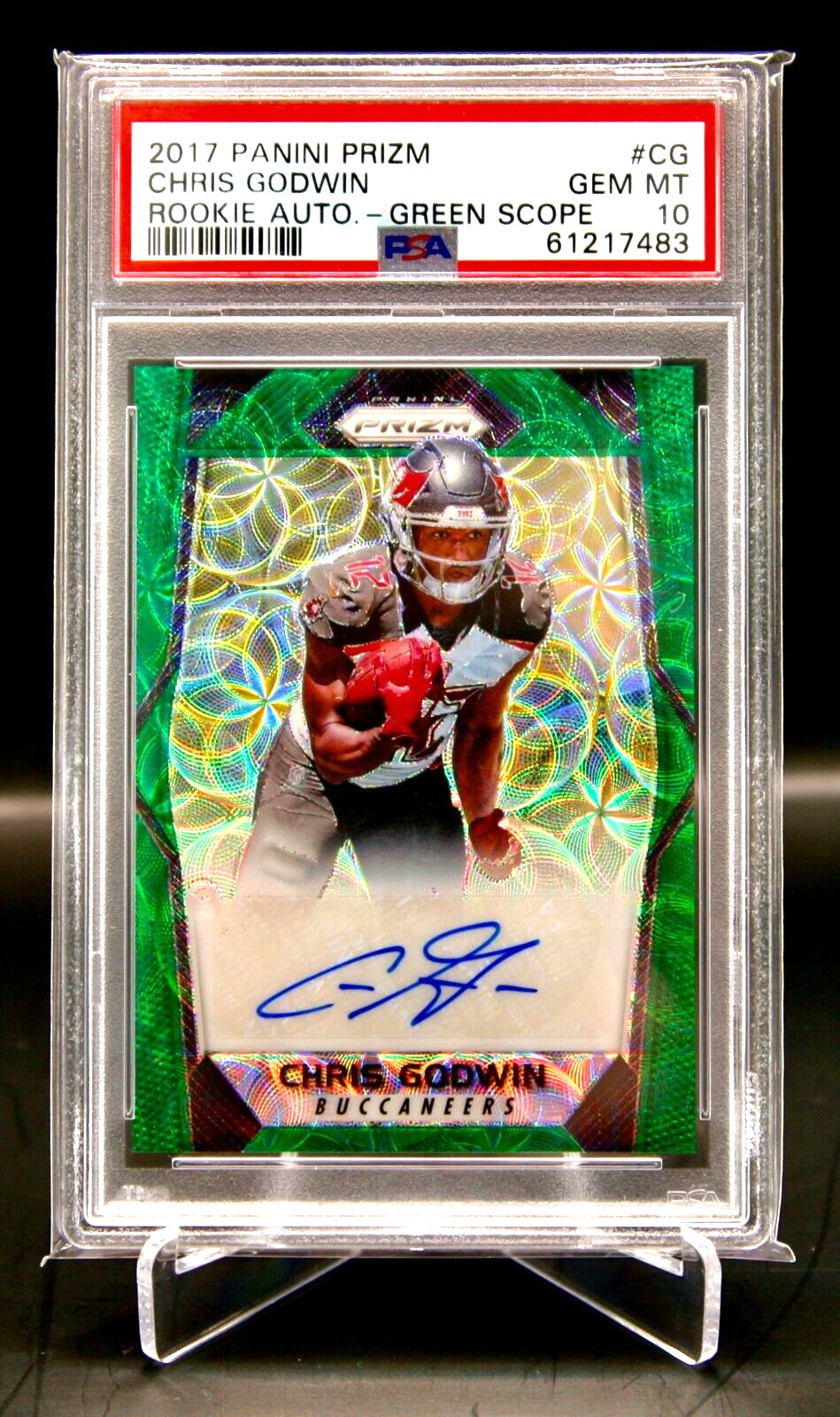 2017 Panini Prizm - Chris Godwin #RA-CG - Green Scope Rookie Auto /99 PSA 10