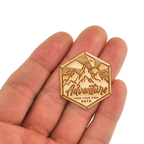 PinMart Finde deinen eigenen Weg Abenteuer Lasergravur 3D Schnitt Holz Naturholz - Bild 4 von 4