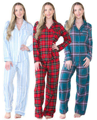 Damen Ex Store Pyjama PJ Oberteil Unterteil Set Loungewear Baumwolle Größe 4-22