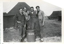 Vintage World War 2 Photo US Army Soldiers Downtime Fun In Camp, Europe 1944