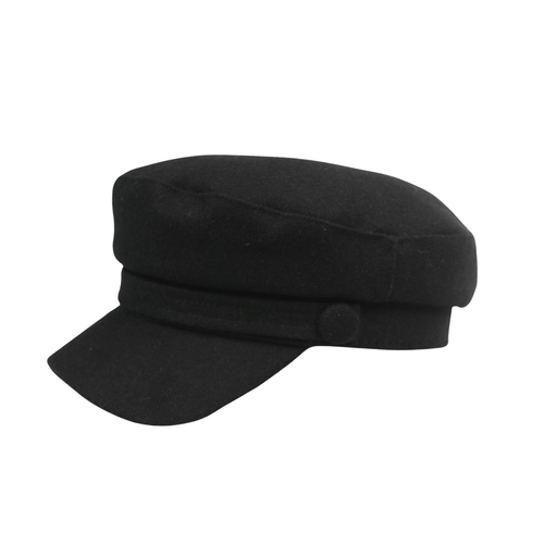 Wool Fiddler Cap for Women - Vintage Breton Sailor Hat, Retro Newsboy Style - Picture 6 of 13