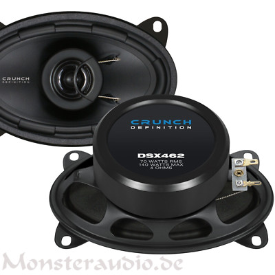Crunch DSX462 4x6'' Koax Auto Lautsprecher Set 140 Watt Boxen oval paar 10x15cm