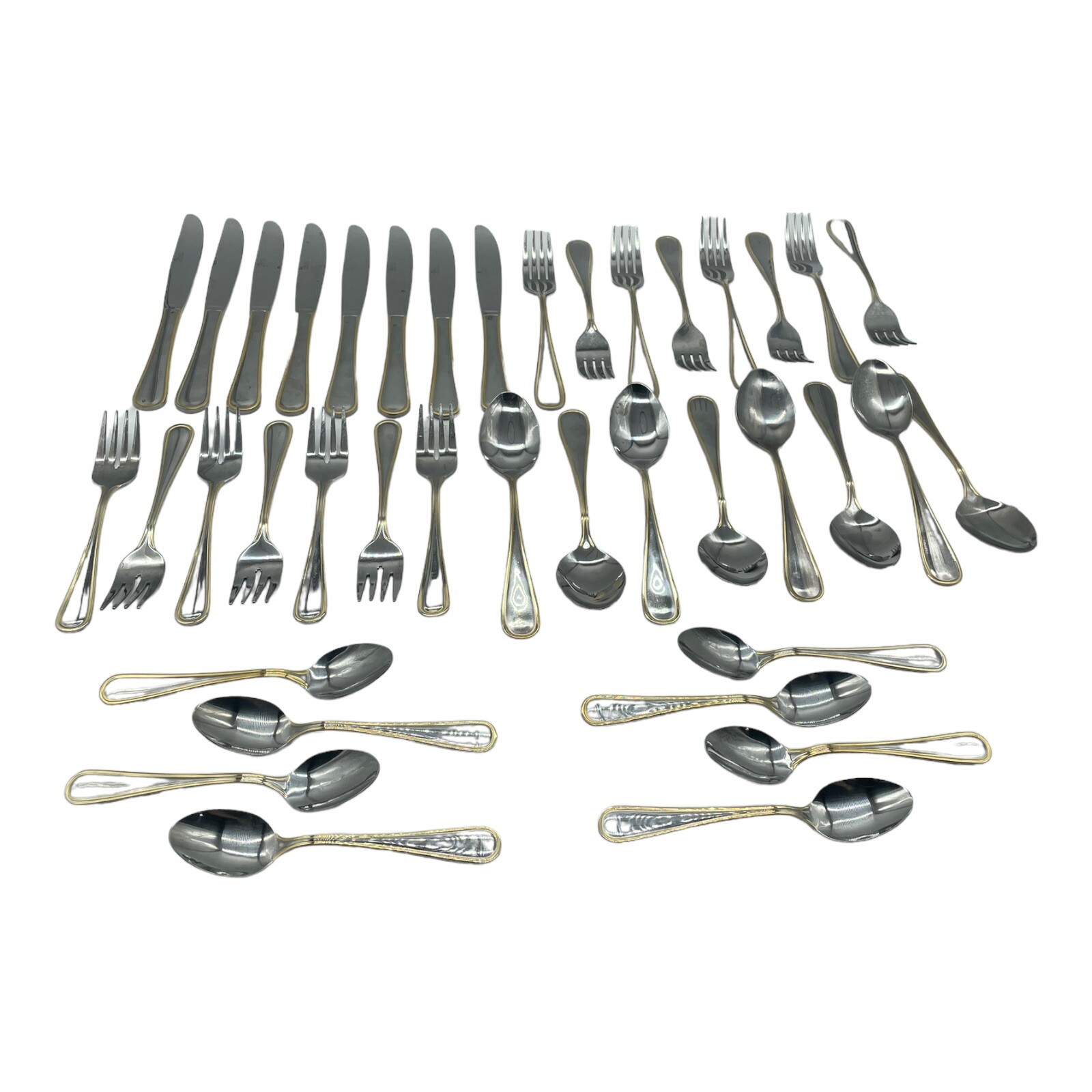 Gibson Stainless China 39 Piece Stainless Steel Flatware Set eBay