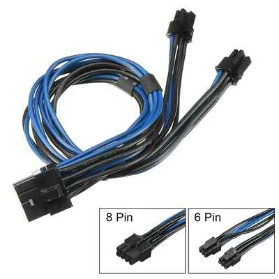 Dual Mini 6 Pin PCI-e Male to 8 Pin Graphics Card Power Cable Mac Pro 18AWG GPU