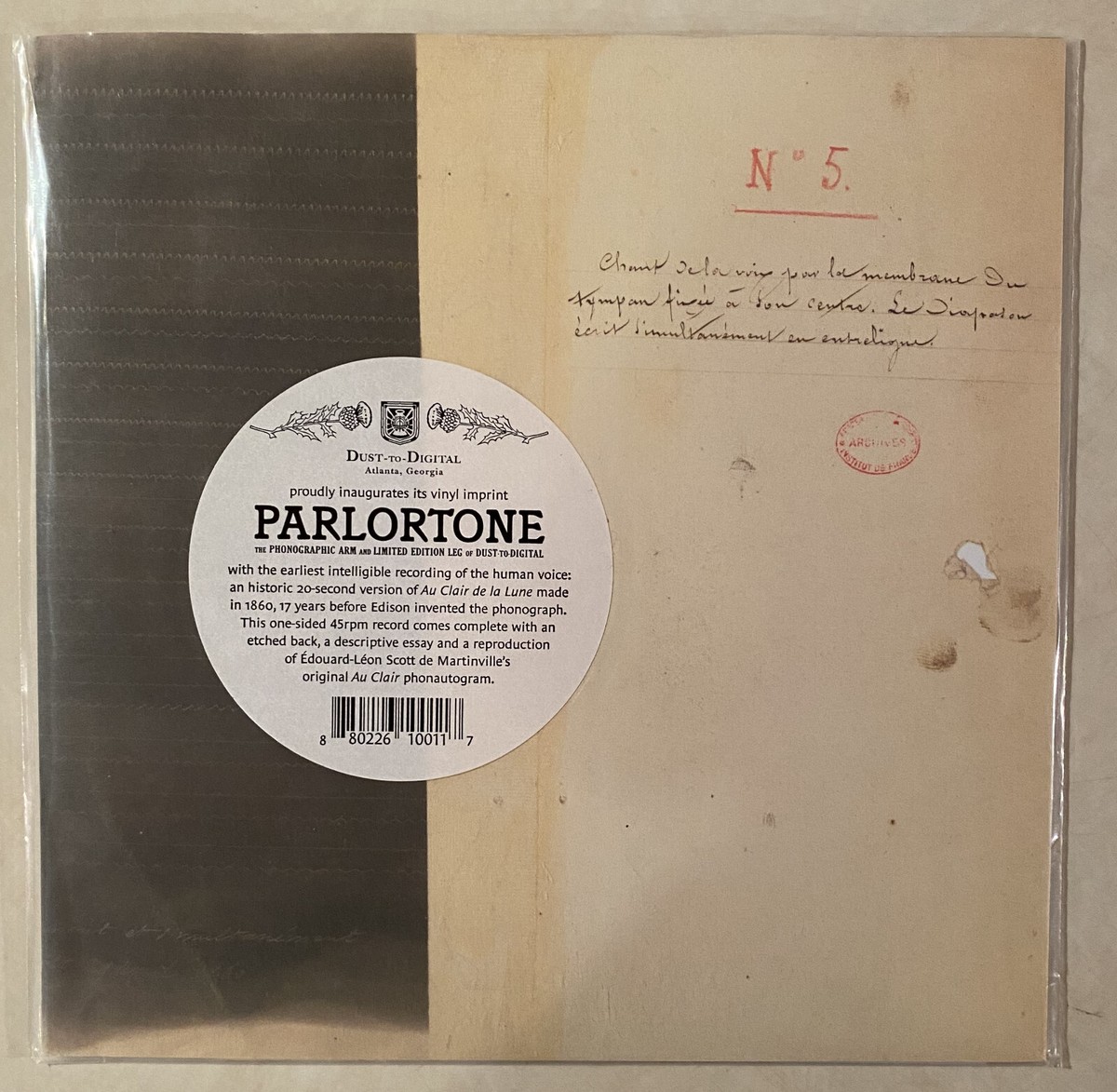 EDOUARD LEON SCOTT Au Clair de la Lune Parlortone LIMITED 7