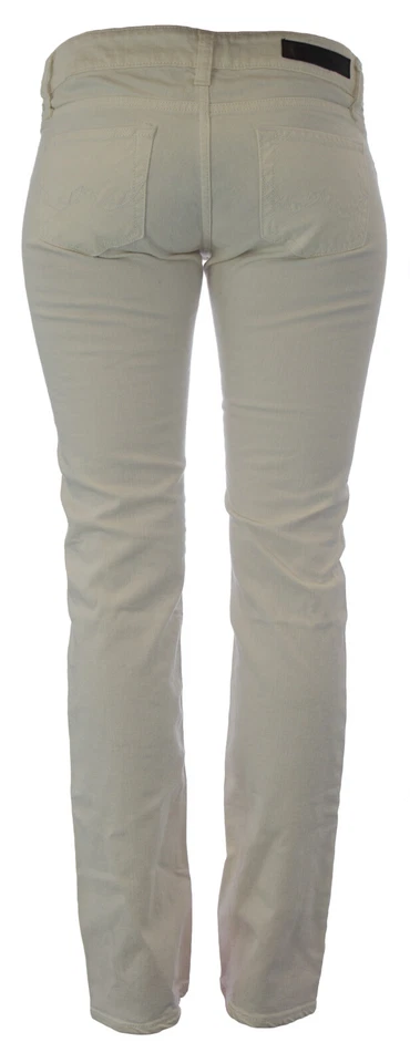 Pantalones de mezclilla BLUE BLOOD para mujer blanco roto brandy pierna recta tiro clásico NUEVO Foto 2 de 2