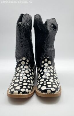 Blazin Roxx Silver & Black Glitter Girls Cowgirl Boots - Size 5.5